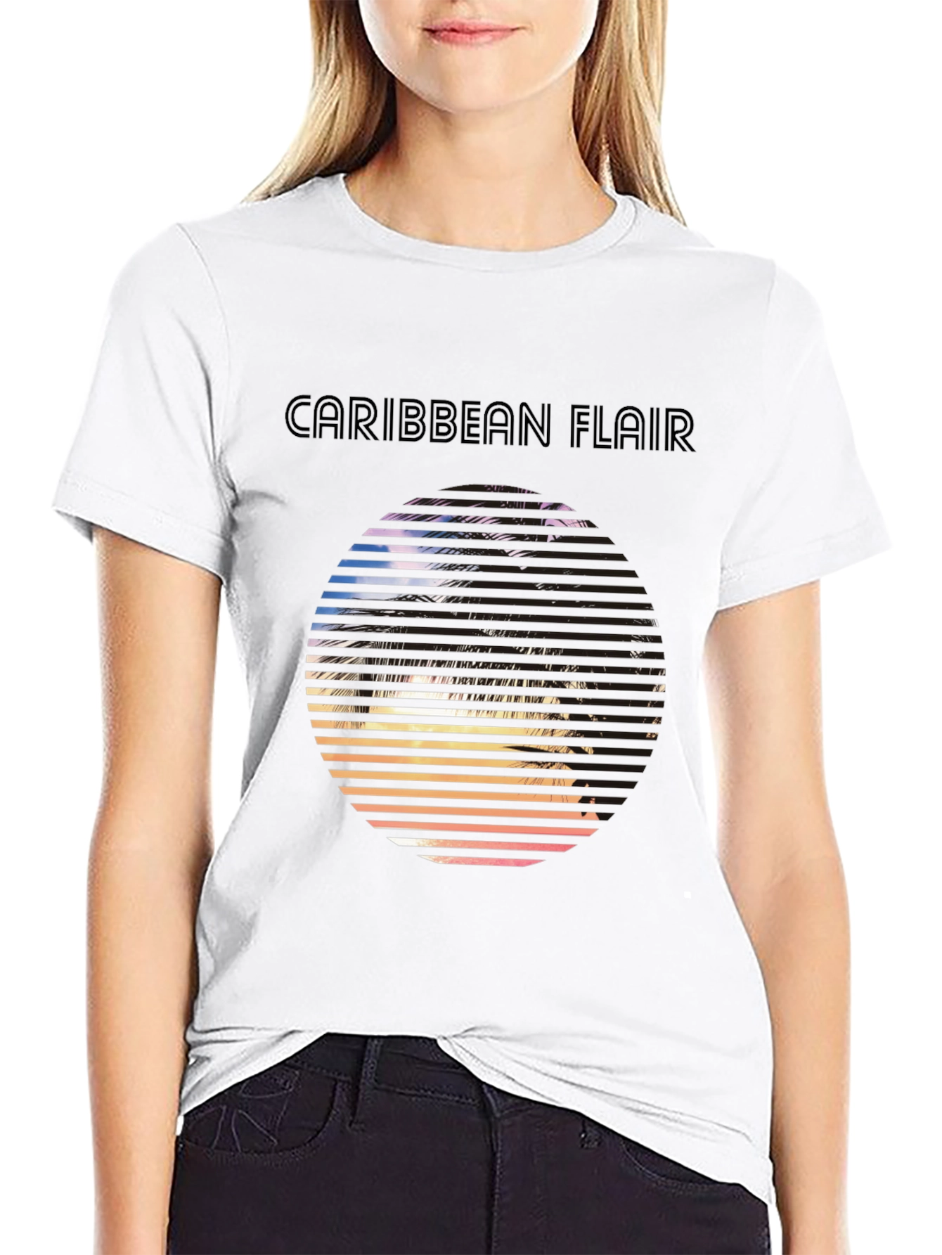 Caribbean Flair T-Shirt - Tropical Palm Tree Graphic Tee