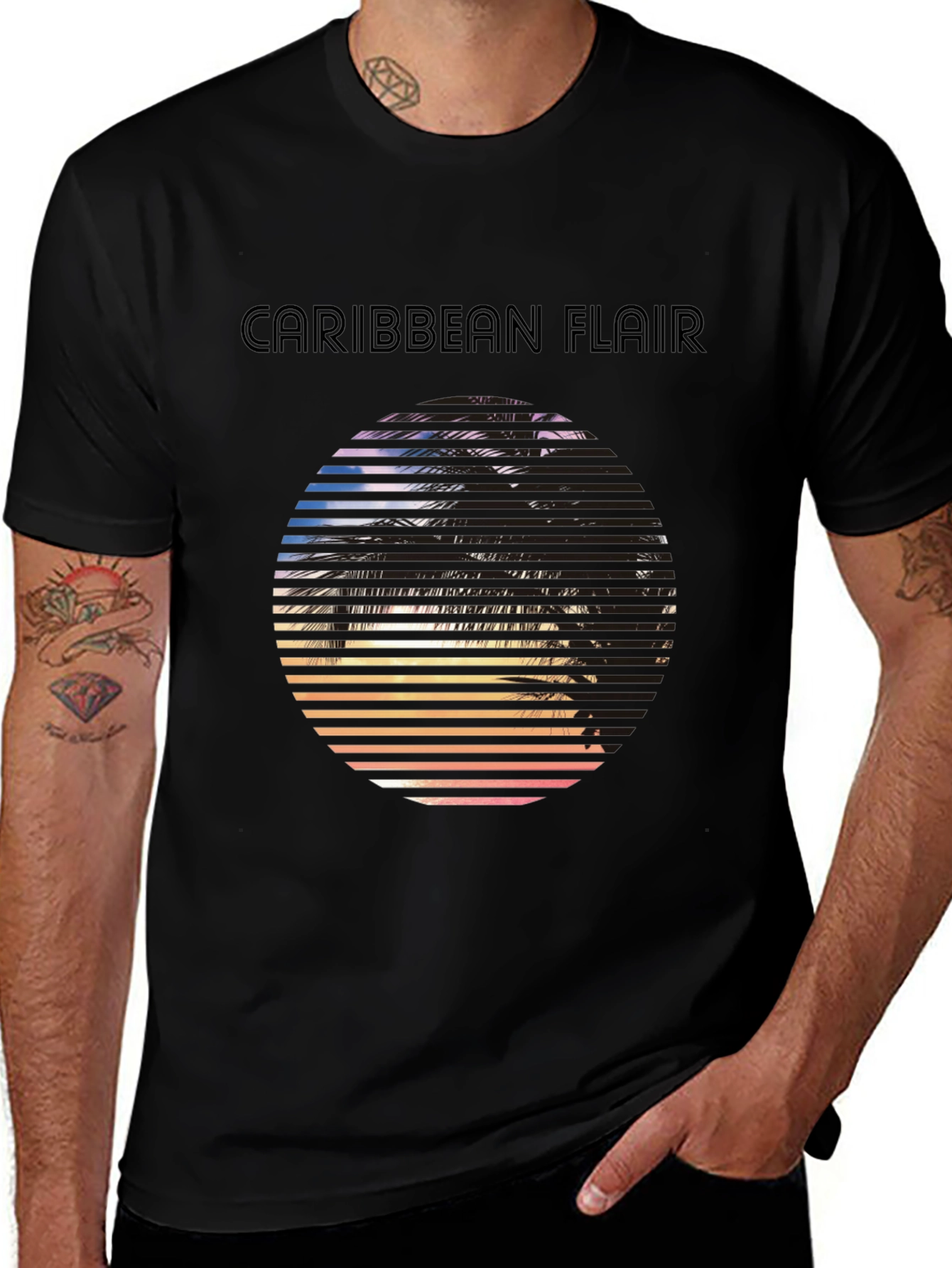 Caribbean Flair T-Shirt - Tropical Palm Tree Graphic Tee