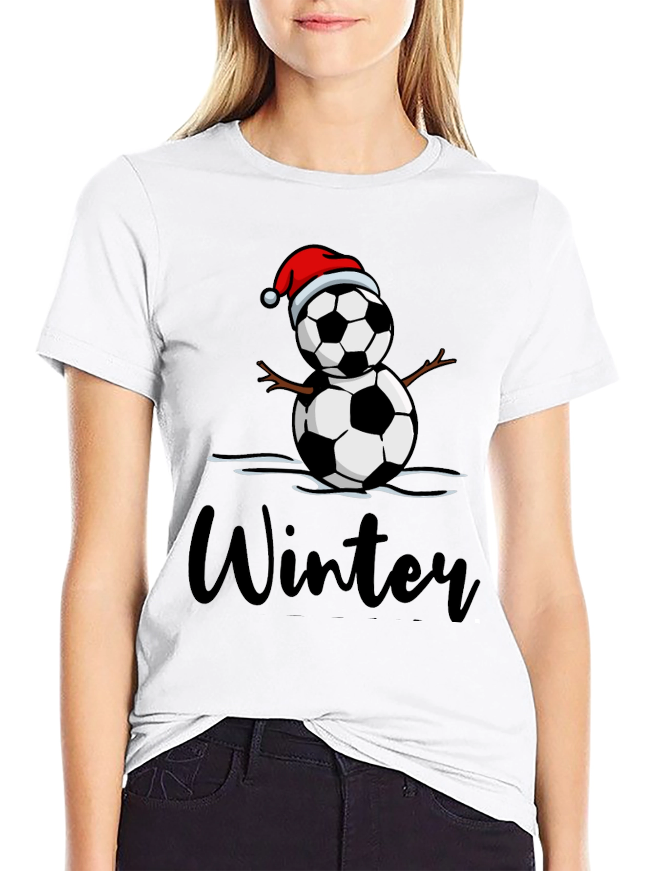 Winter Soccer Snowman T-Shirt
