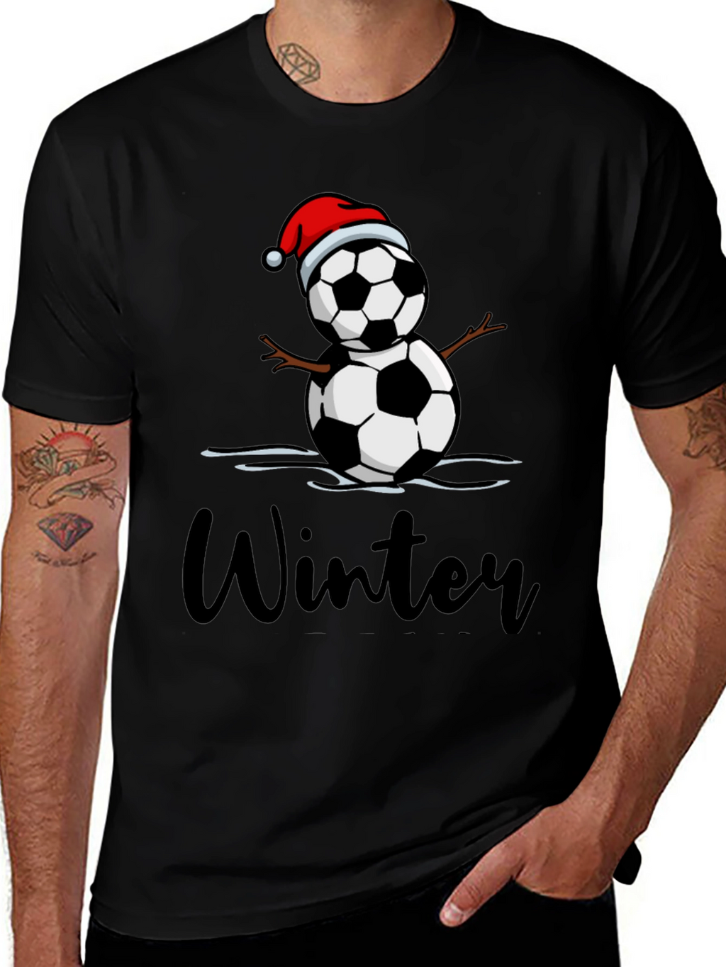 Winter Soccer Snowman T-Shirt