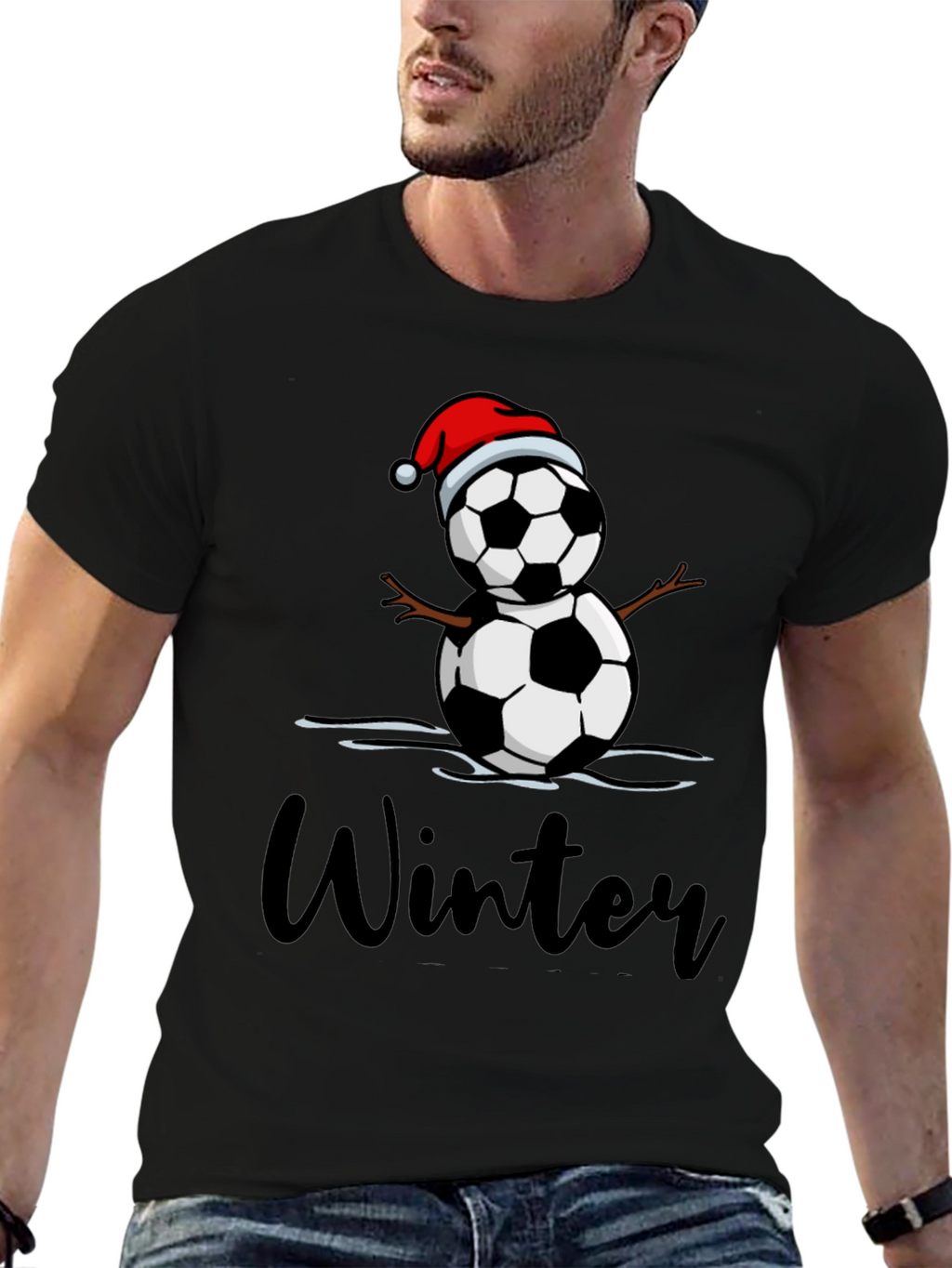 Winter Soccer Snowman T-Shirt