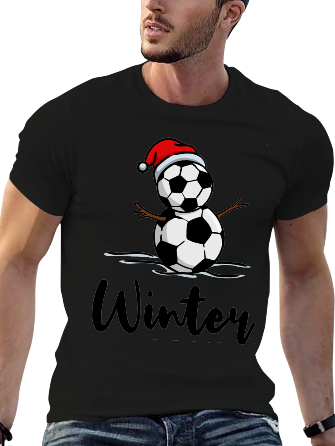 Winter Soccer Snowman T-Shirt