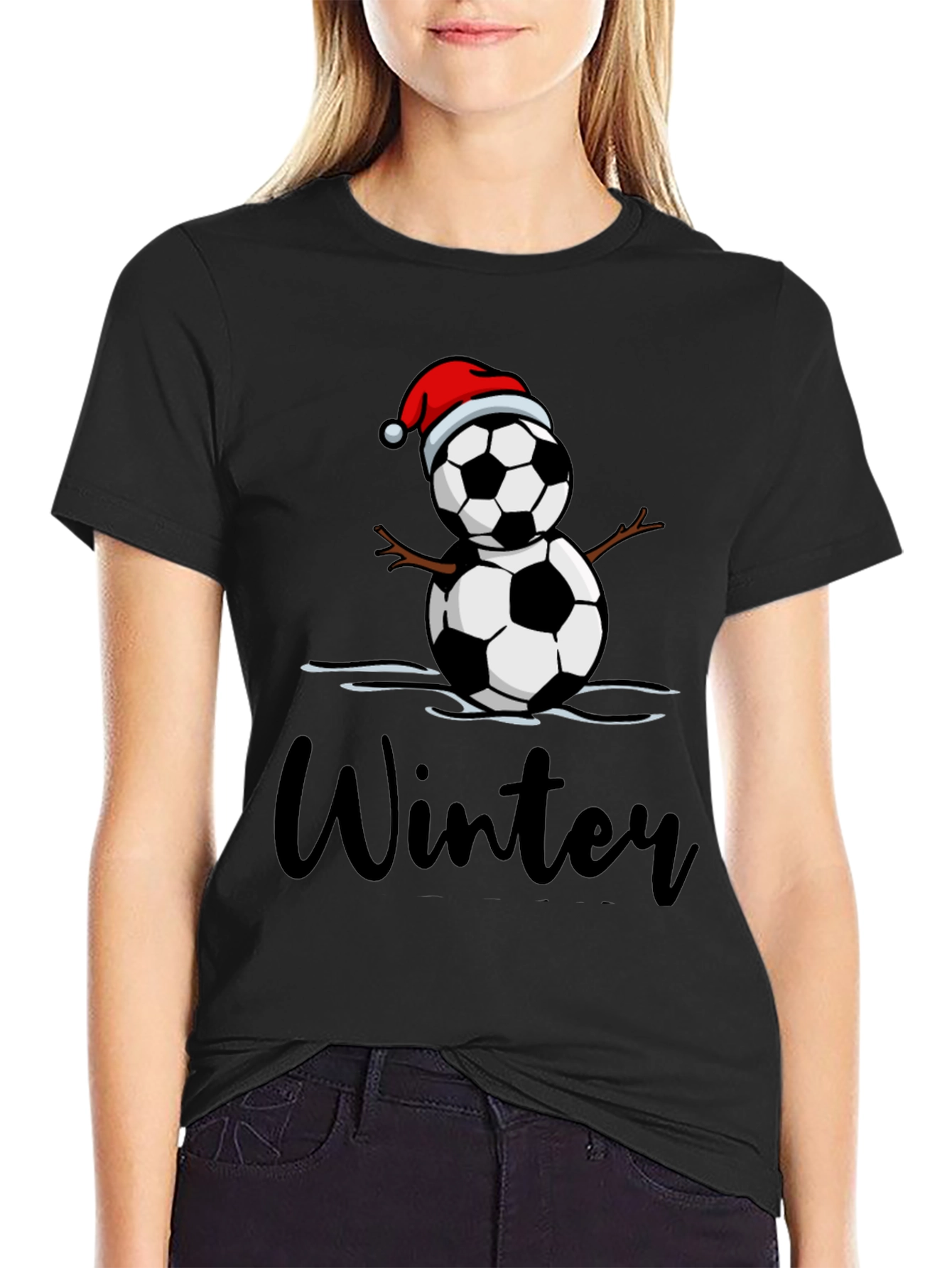 Winter Soccer Snowman T-Shirt
