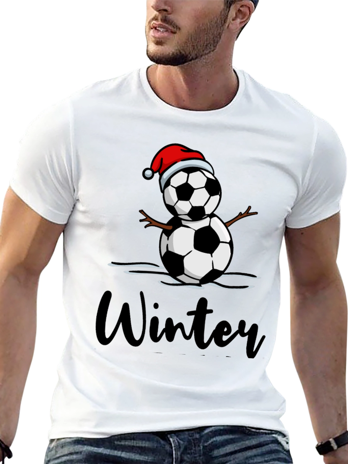 Winter Soccer Snowman T-Shirt