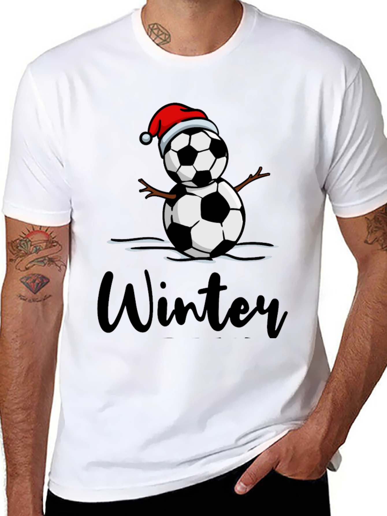 Winter Soccer Snowman T-Shirt
