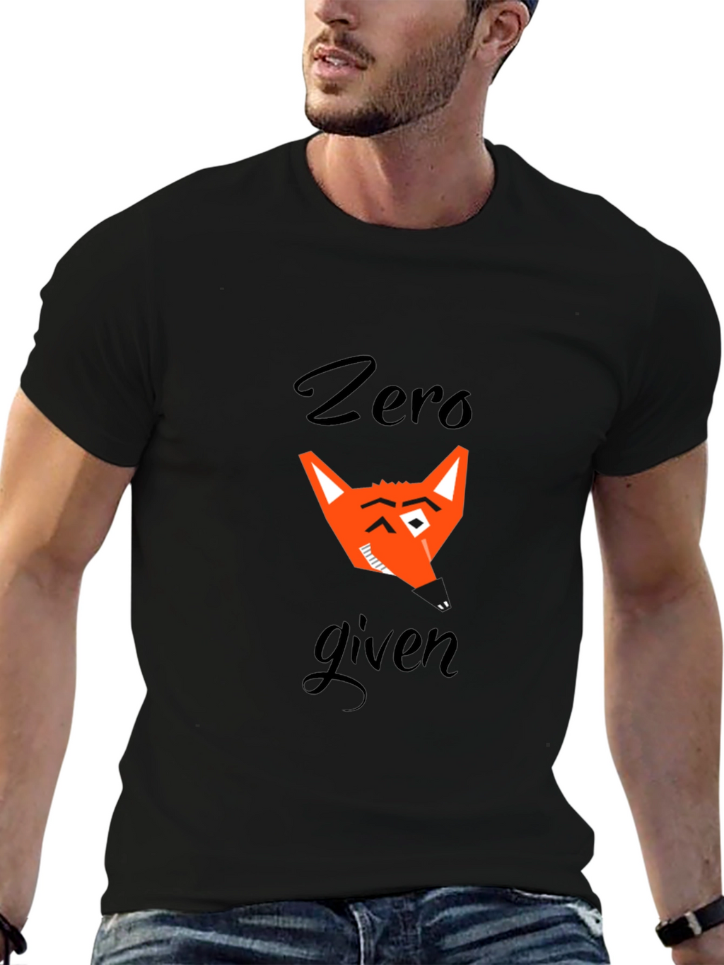 Zero Fox Given Black T-Shirt Graphic Tee Mens