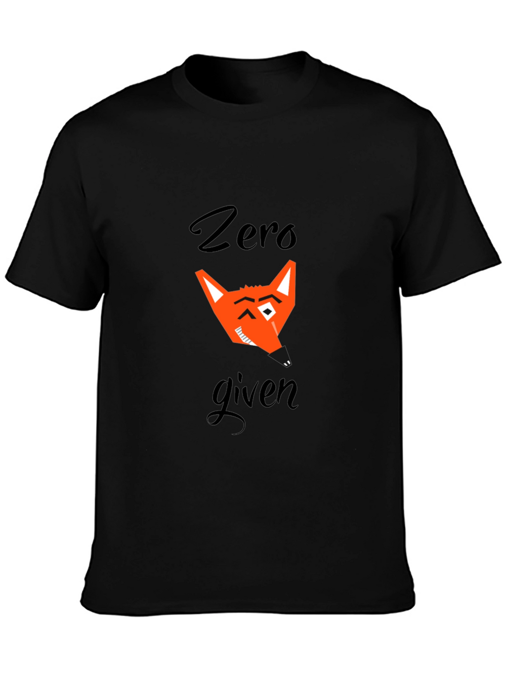 Zero Fox Given Black T-Shirt Graphic Tee Mens