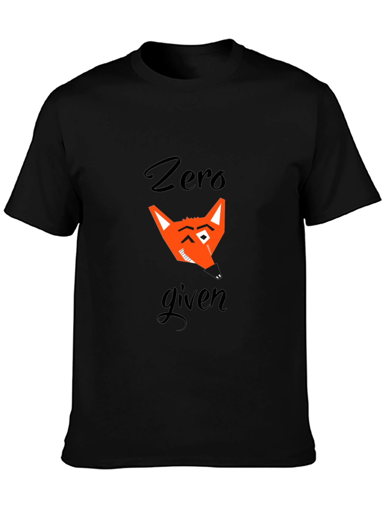 Zero Fox Given Black T-Shirt Graphic Tee Mens