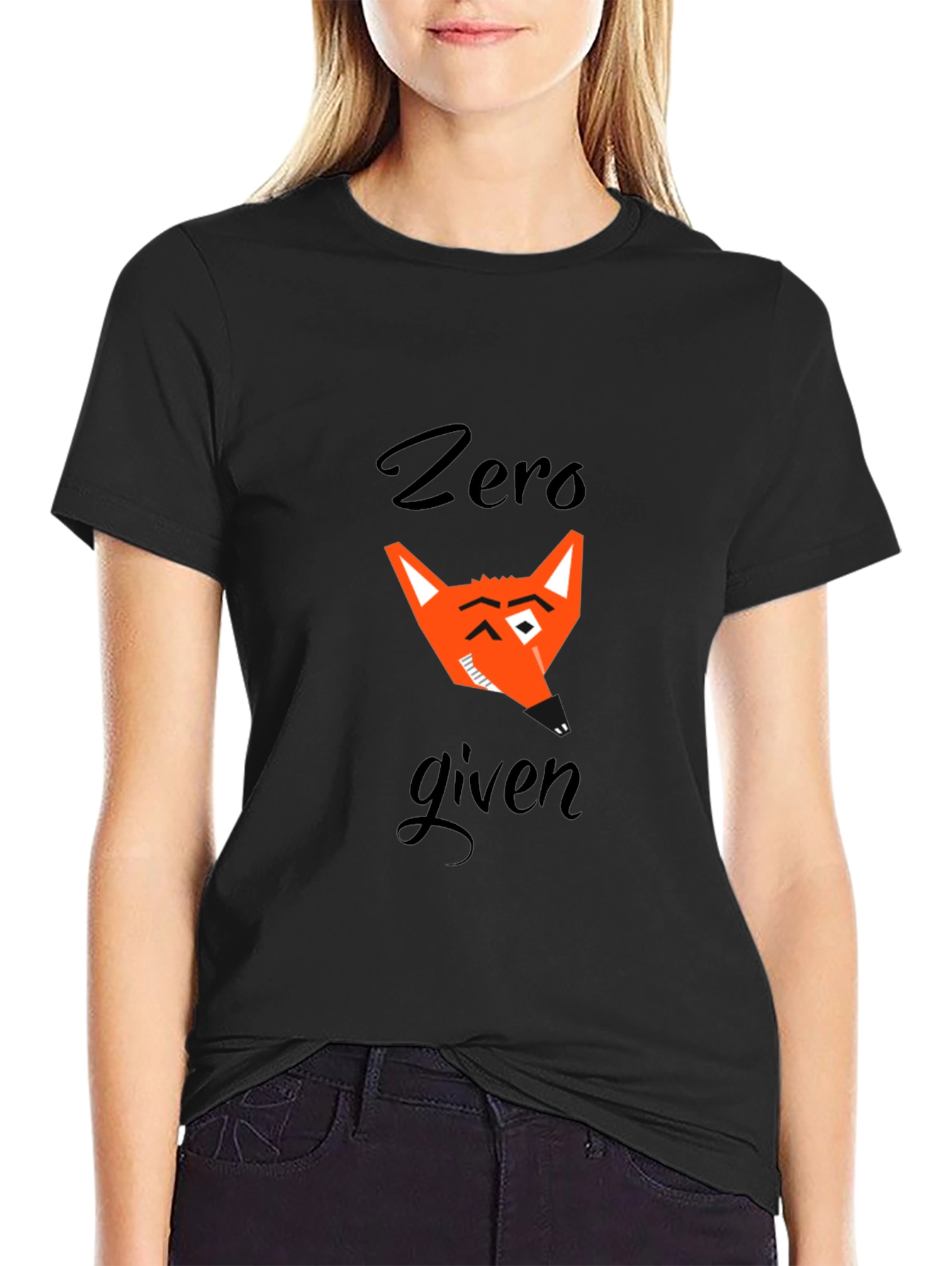Zero Fox Given Black T-Shirt Graphic Tee Mens