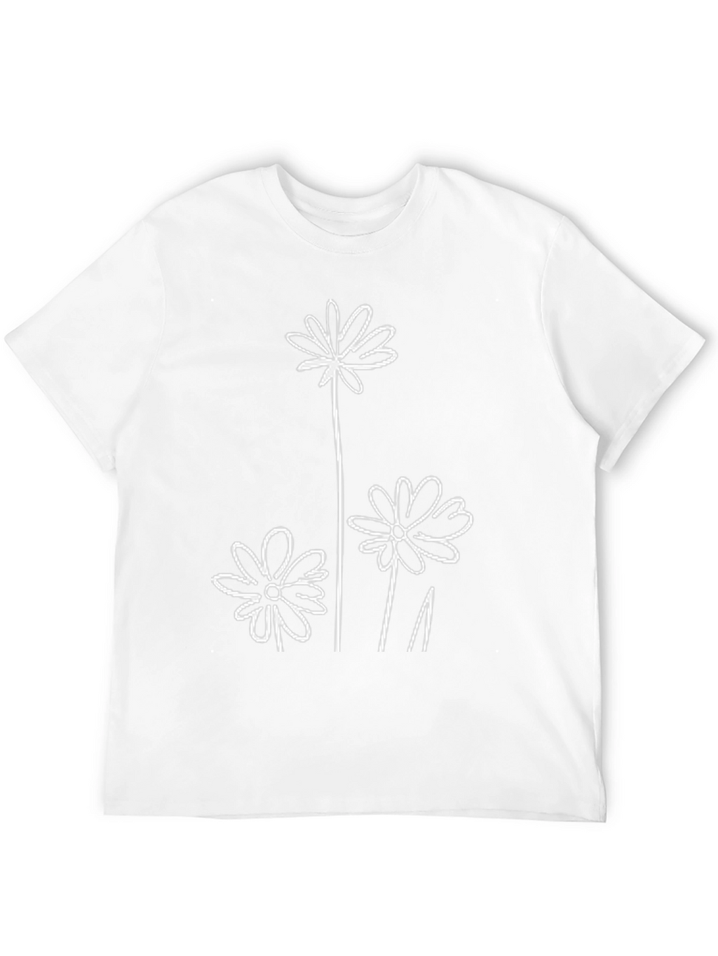 Minimalist Flower Graphic T-Shirt - Black