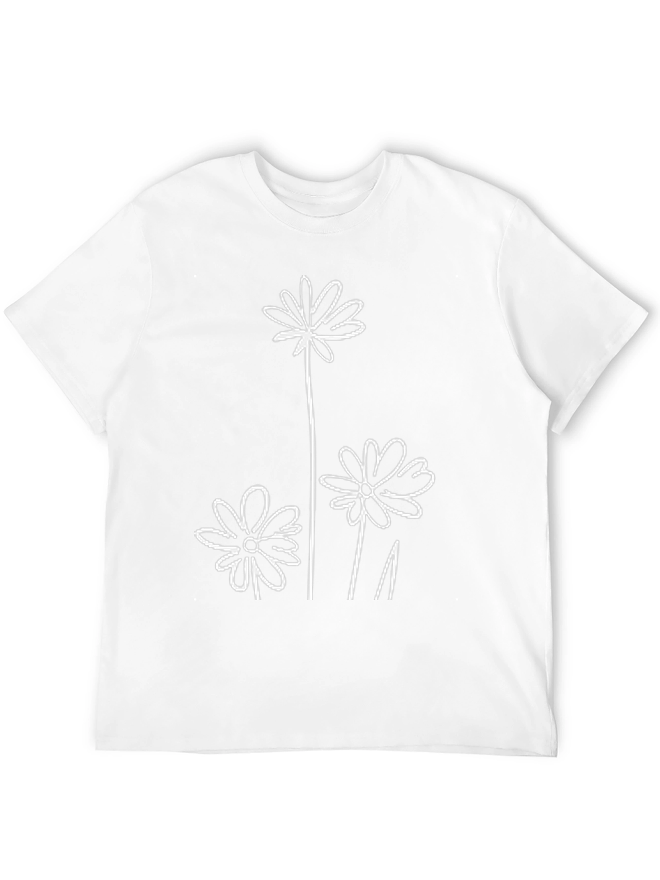 Minimalist Flower Graphic T-Shirt - Black