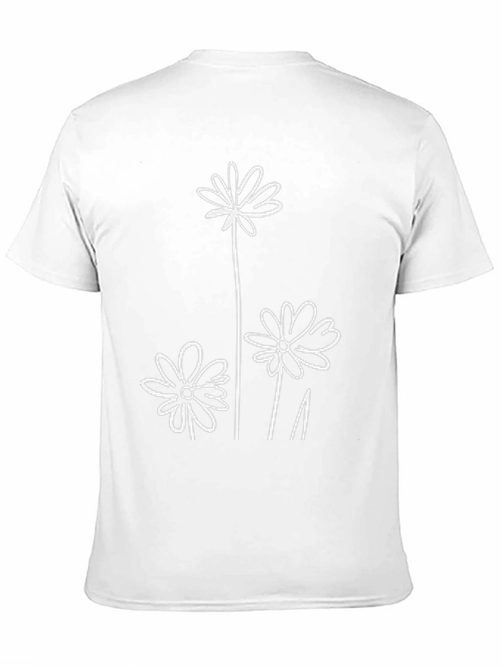 Minimalist Flower Graphic T-Shirt - Black