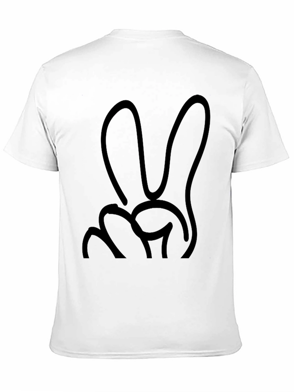 Peace Sign Graphic Tee - Black Cotton Casual Shirt