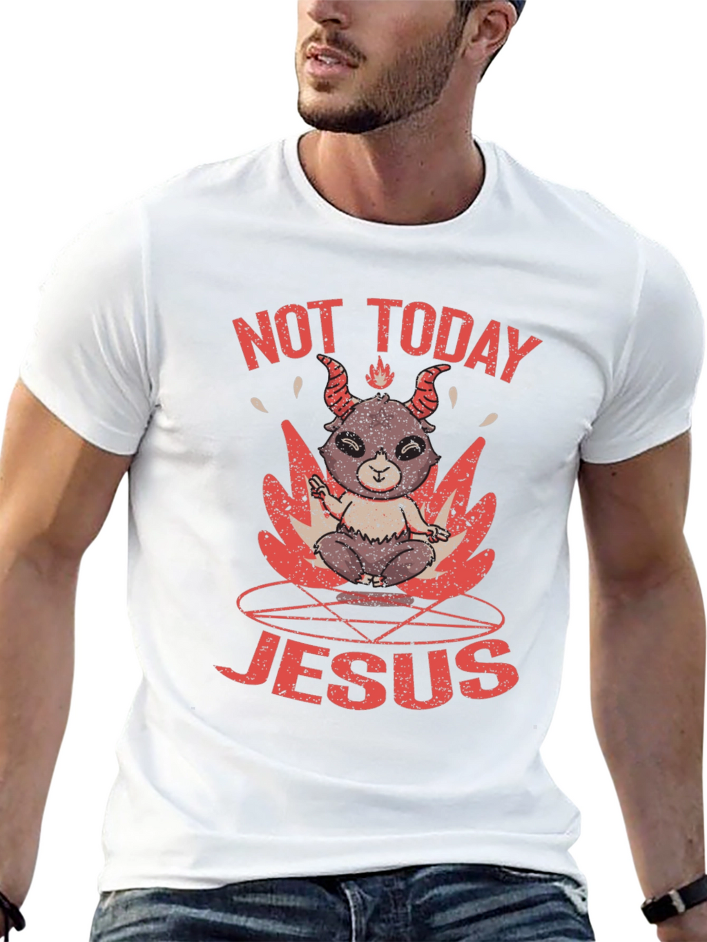 Not Today Jesus Graphic T-Shirt