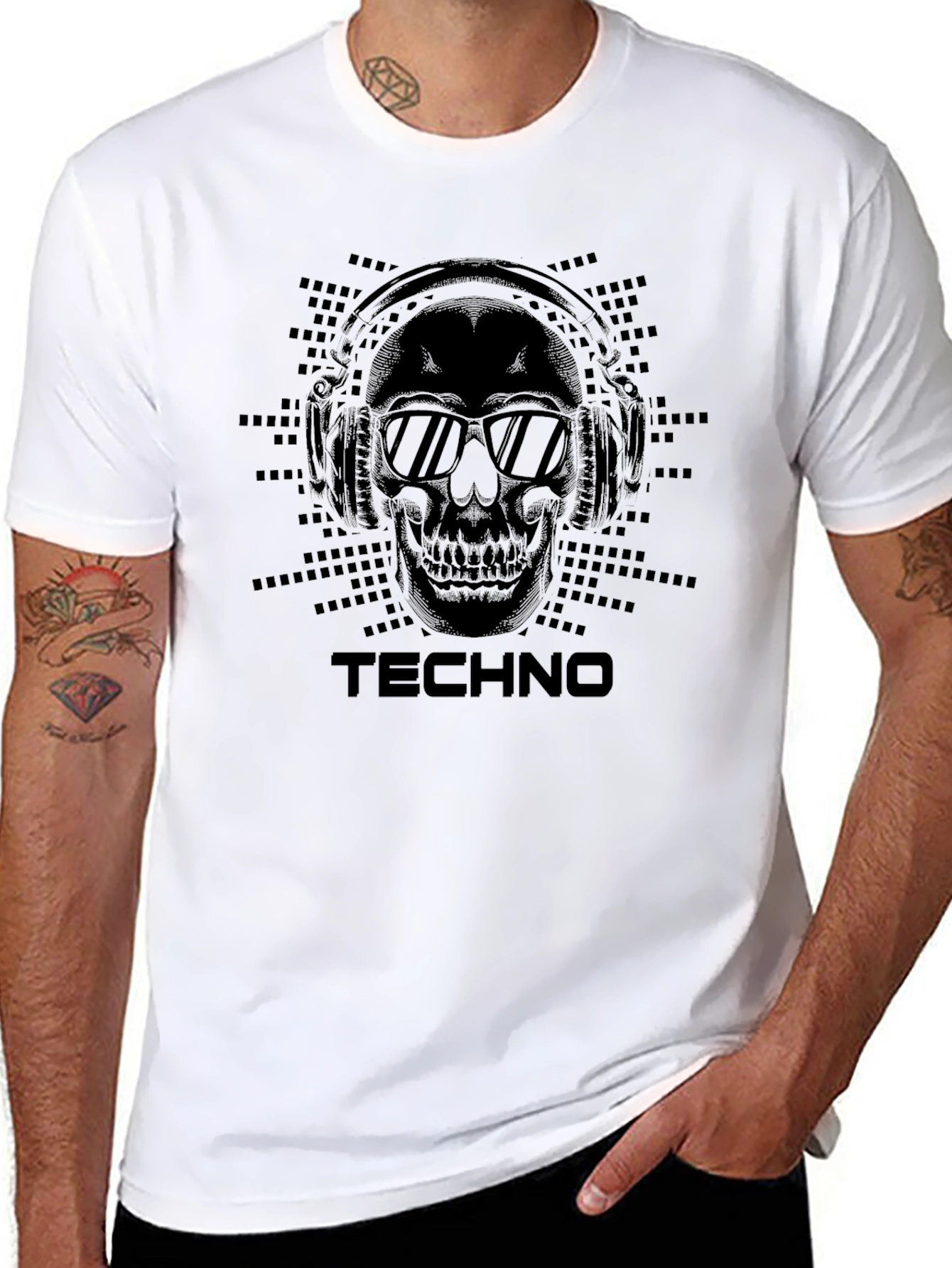Techno Skull T-Shirt - Black Music Tee
