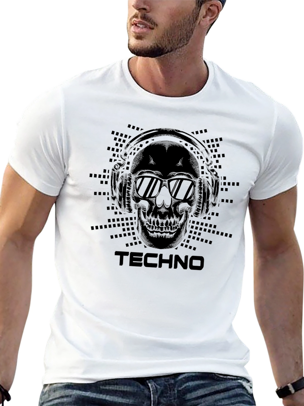 Techno Skull T-Shirt - Black Music Tee
