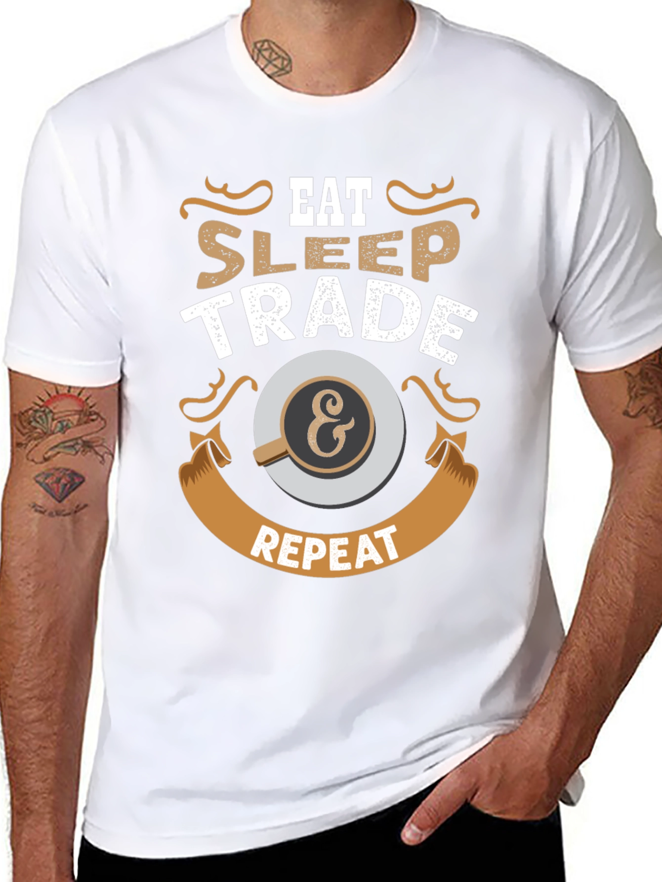 Eat Sleep Trade & Repeat Graphic Tee