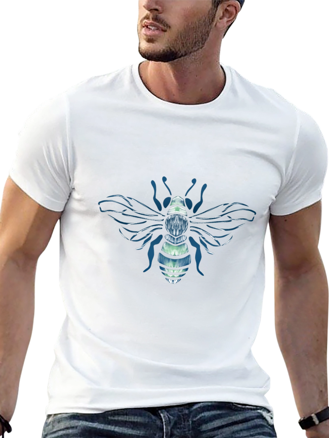 Bee Graphic Tee - Stylish Embroidered Design