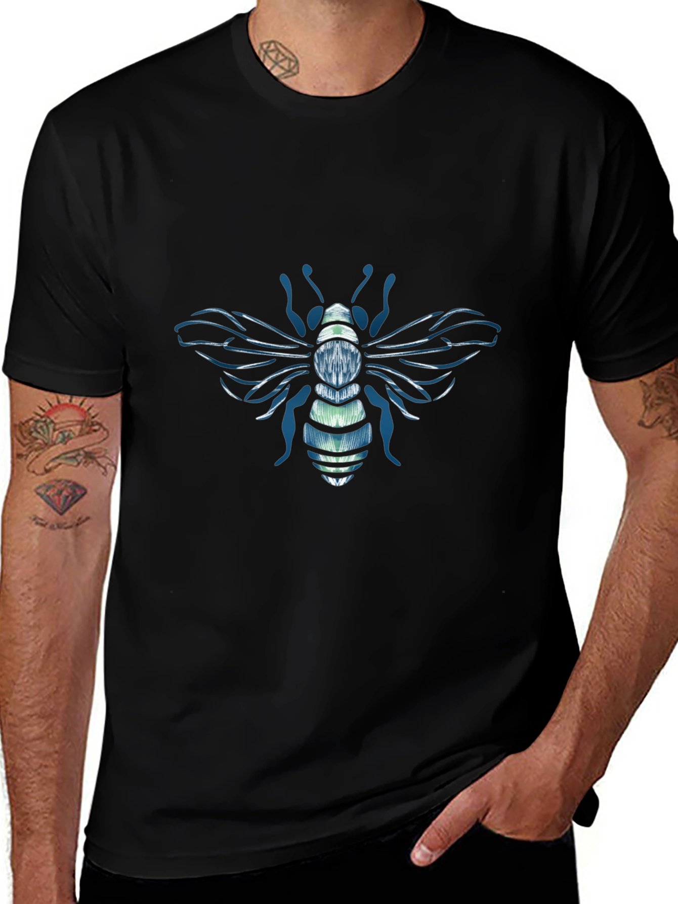 Bee Graphic Tee - Stylish Embroidered Design