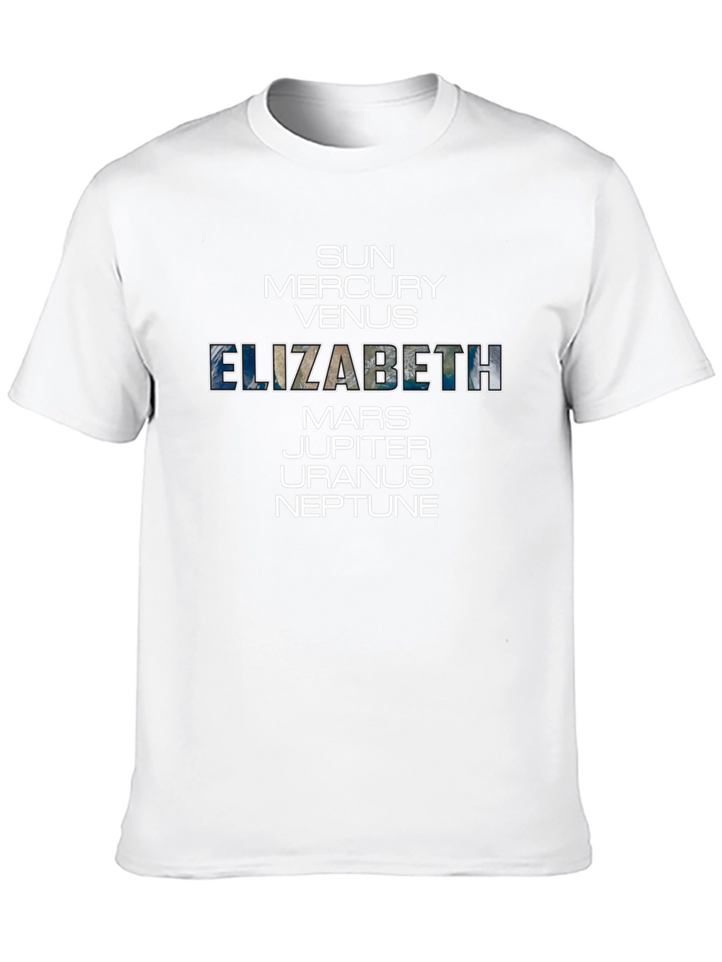 Elizabeth Planets T-Shirt - Unisex Cotton Space Tee