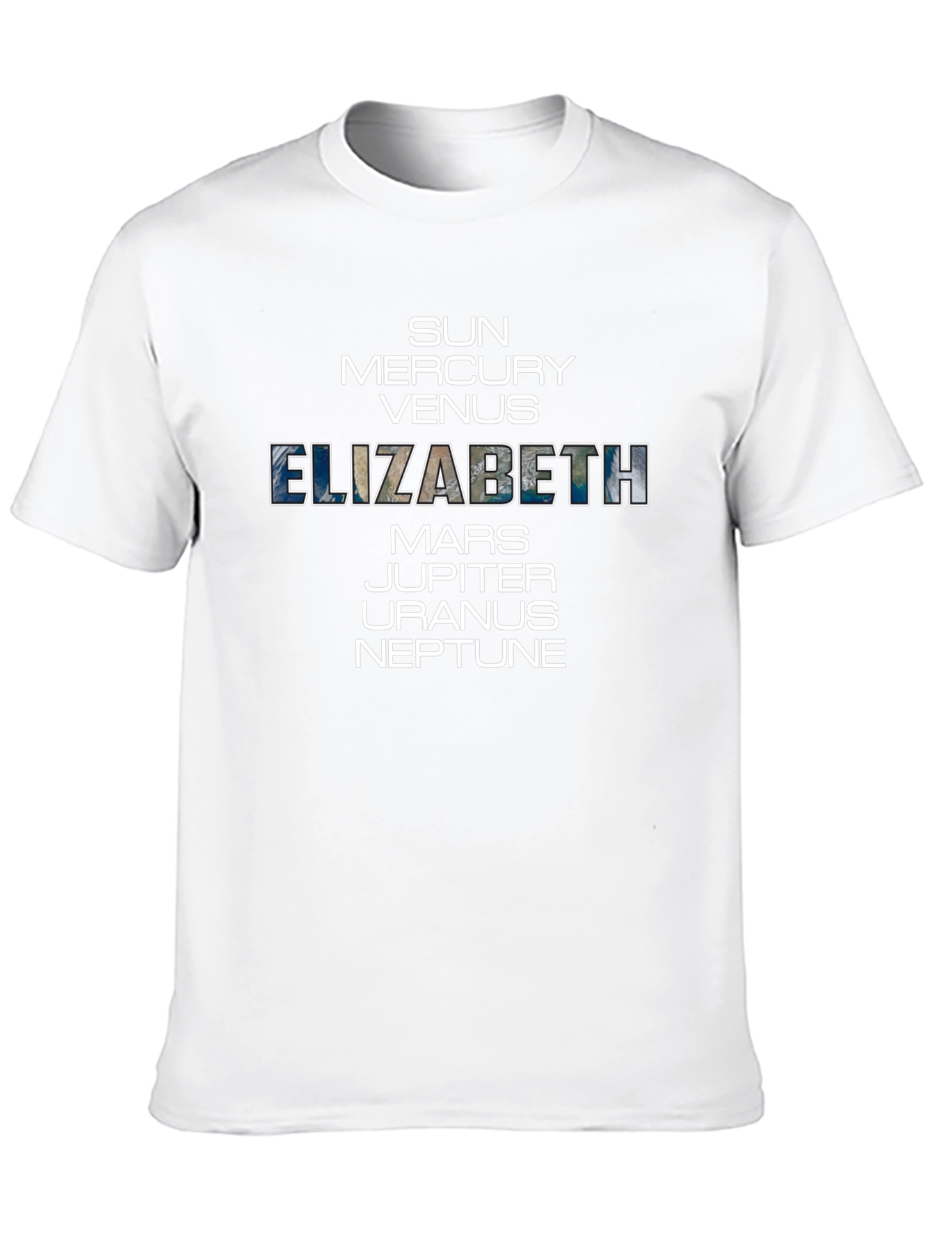 Elizabeth Planets T-Shirt - Unisex Cotton Space Tee