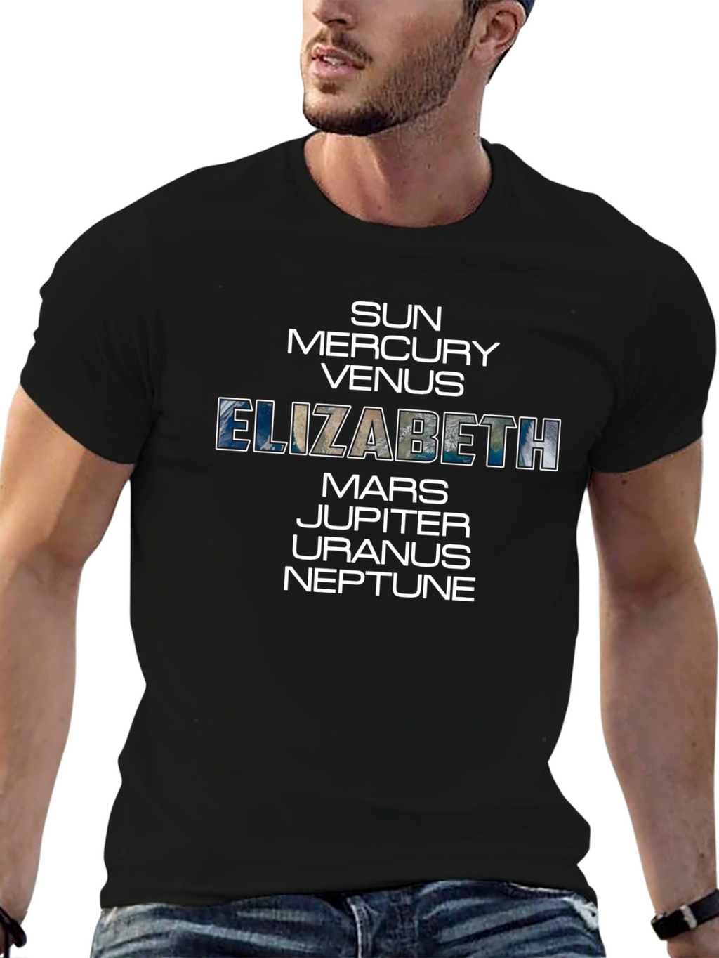 Elizabeth Planets T-Shirt - Unisex Cotton Space Tee