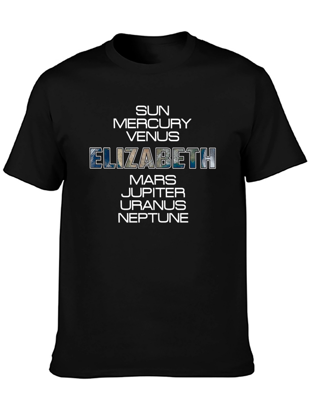 Elizabeth Planets T-Shirt - Unisex Cotton Space Tee