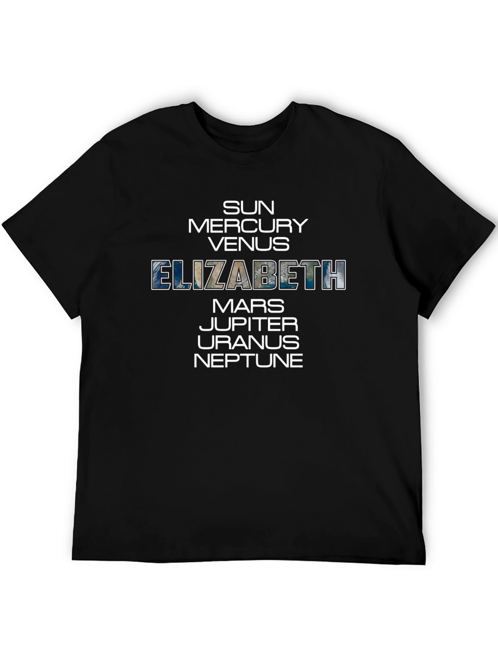 Elizabeth Planets T-Shirt - Unisex Cotton Space Tee