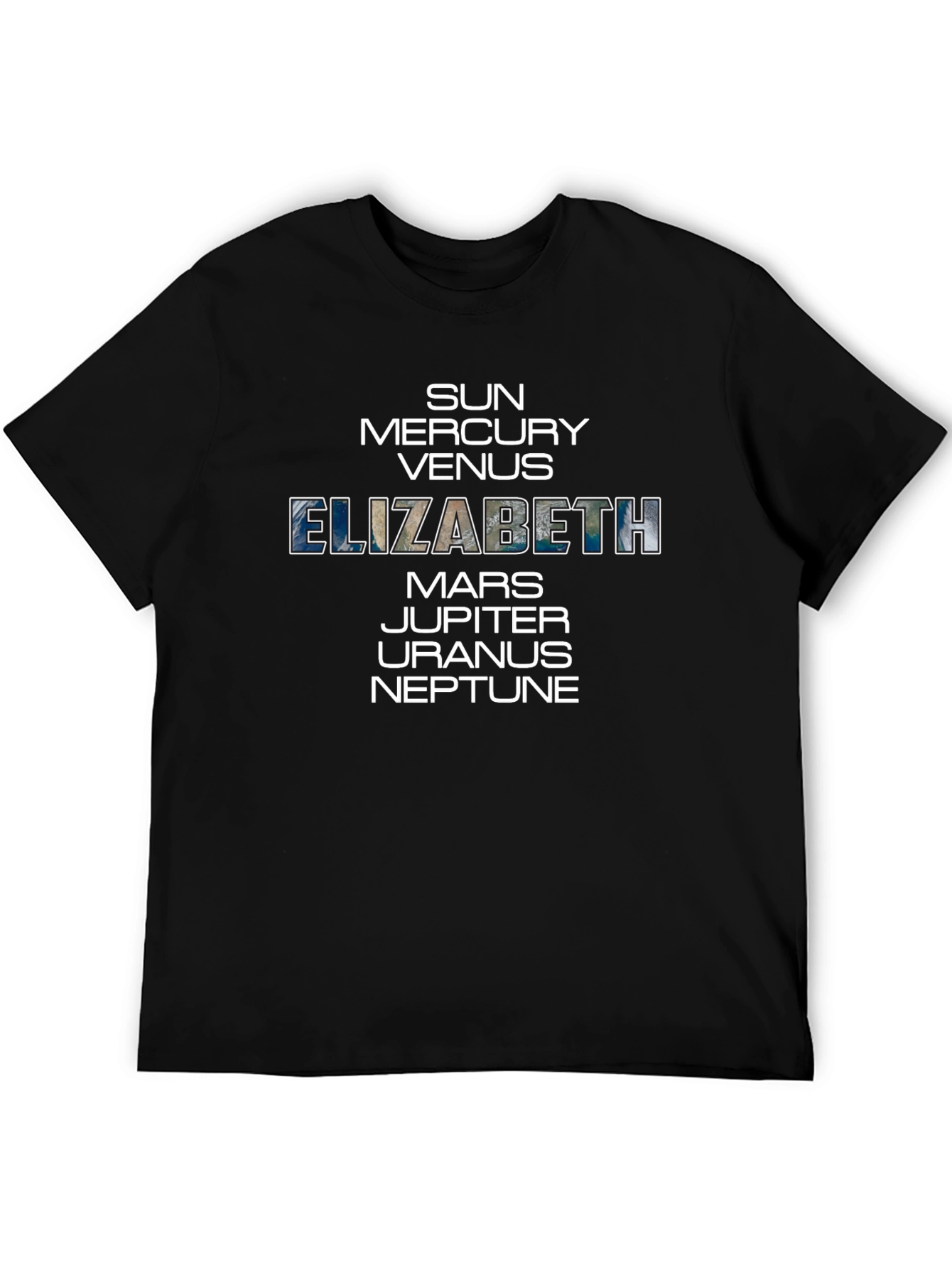 Elizabeth Planets T-Shirt - Unisex Cotton Space Tee