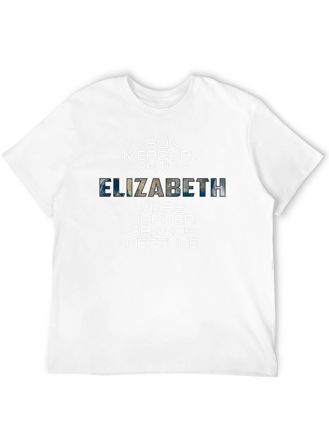 Elizabeth Planets T-Shirt - Unisex Cotton Space Tee