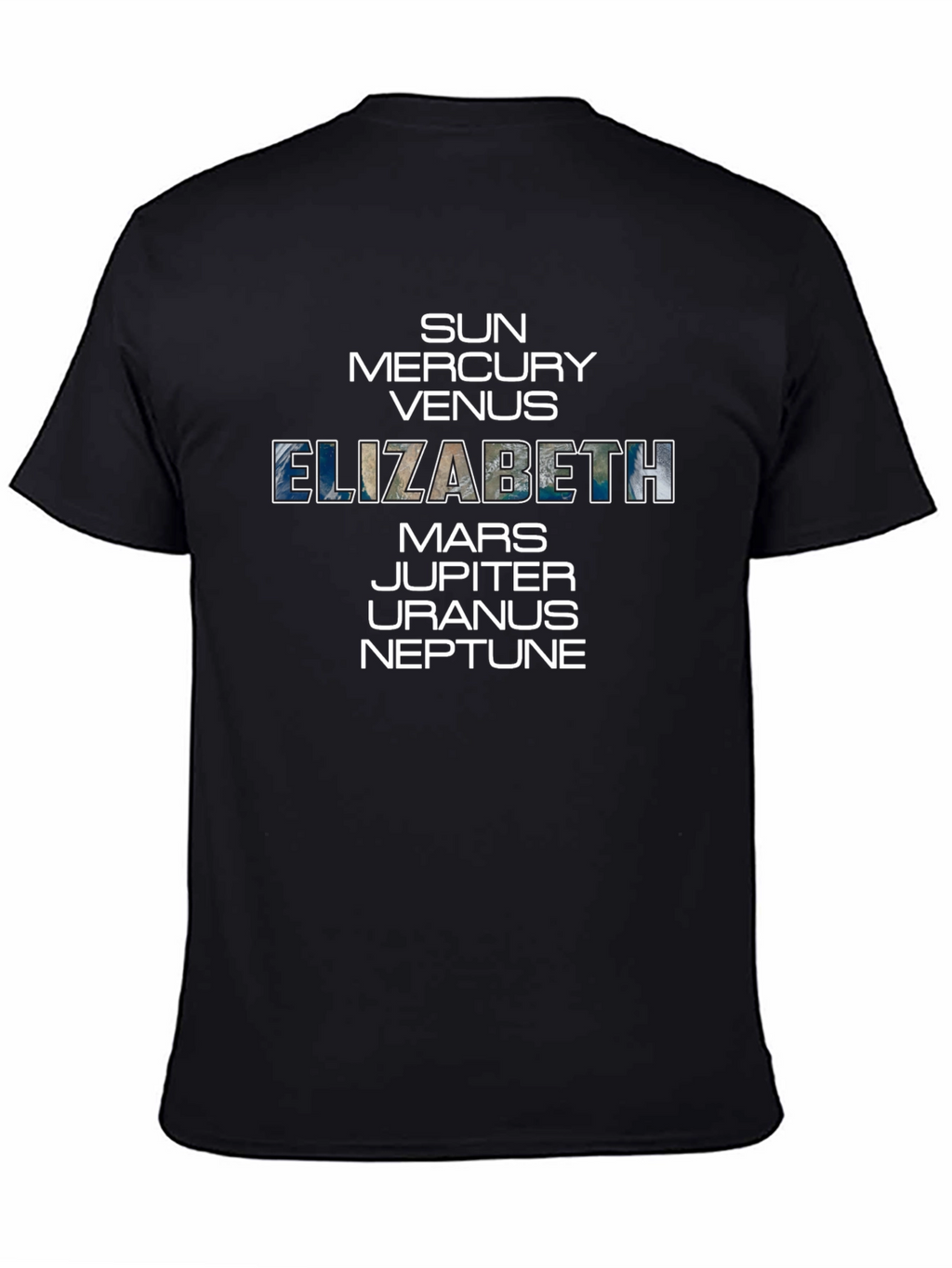 Elizabeth Planets T-Shirt - Unisex Cotton Space Tee