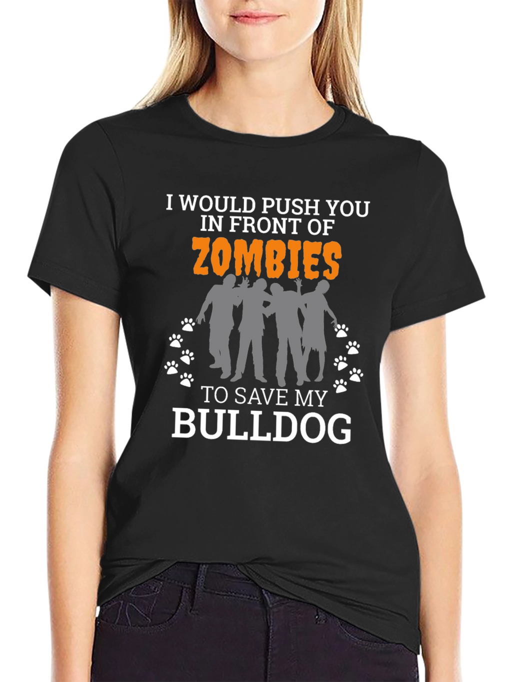 Zombie Bulldog Funny T-Shirt