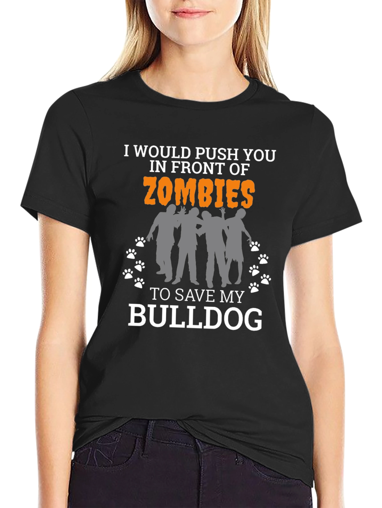 Zombie Bulldog Funny T-Shirt
