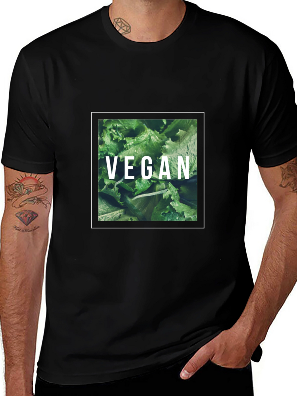 Vegan Lettuce T-Shirt - Black Graphic Tee
