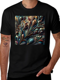 Abstract Floral Graphic Tee - Modern Art Shirt