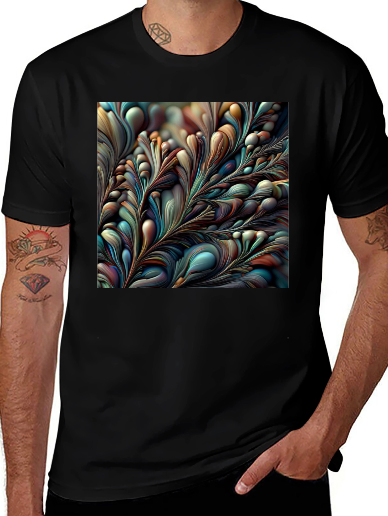 Abstract Floral Graphic Tee - Modern Art Shirt