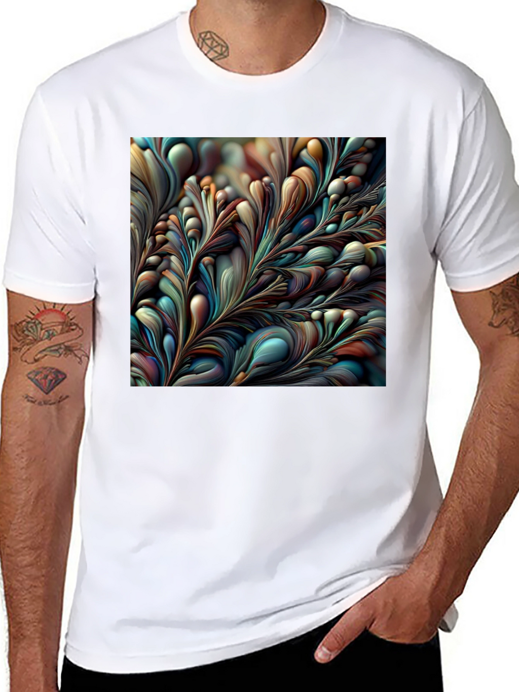 Abstract Floral Graphic Tee - Modern Art Shirt