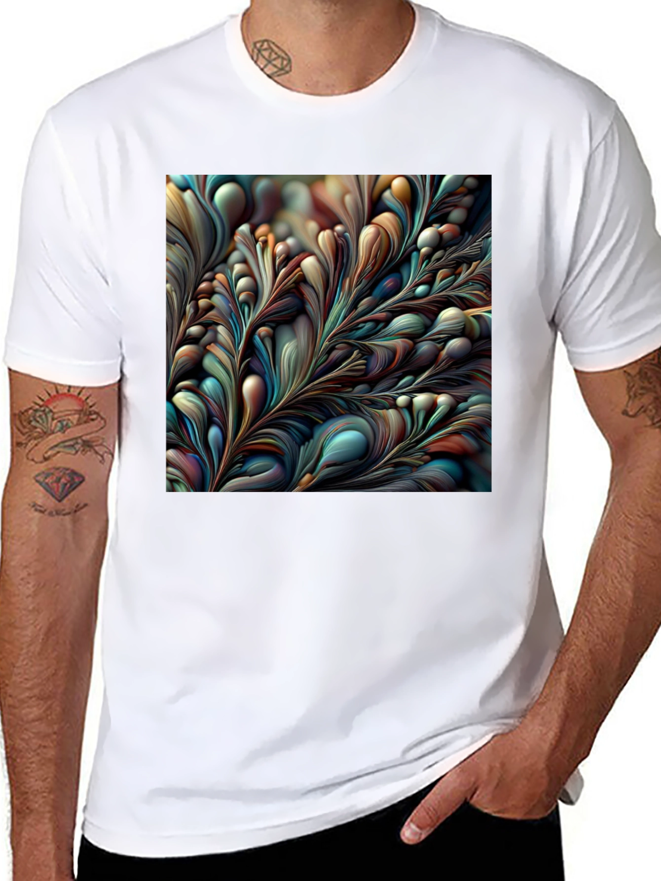 Abstract Floral Graphic Tee - Modern Art Shirt