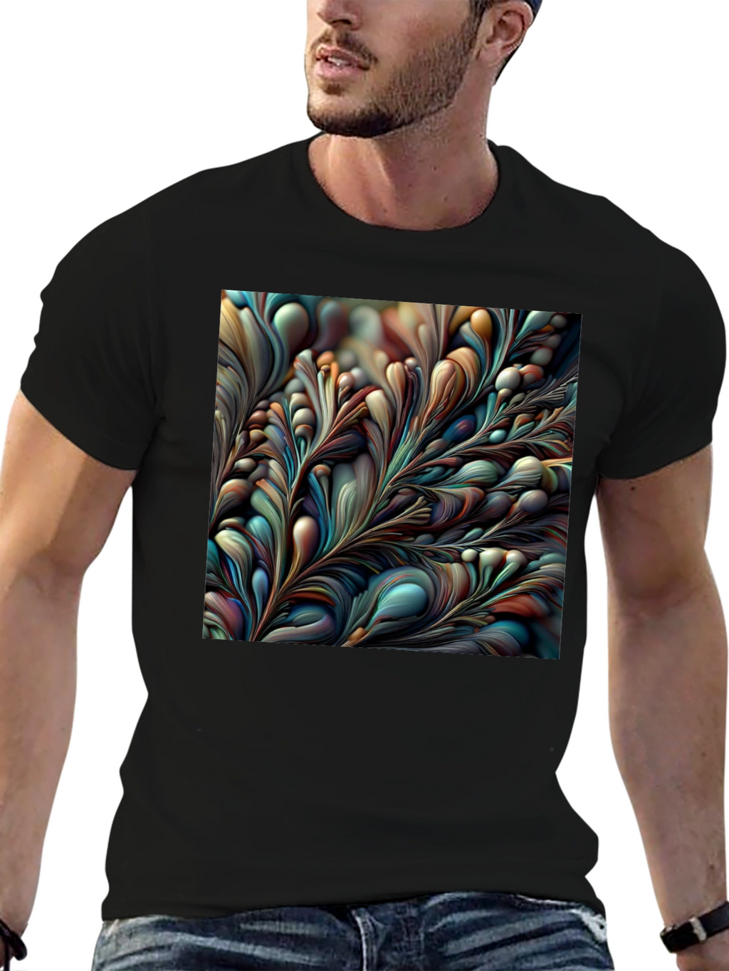 Abstract Floral Graphic Tee - Modern Art Shirt