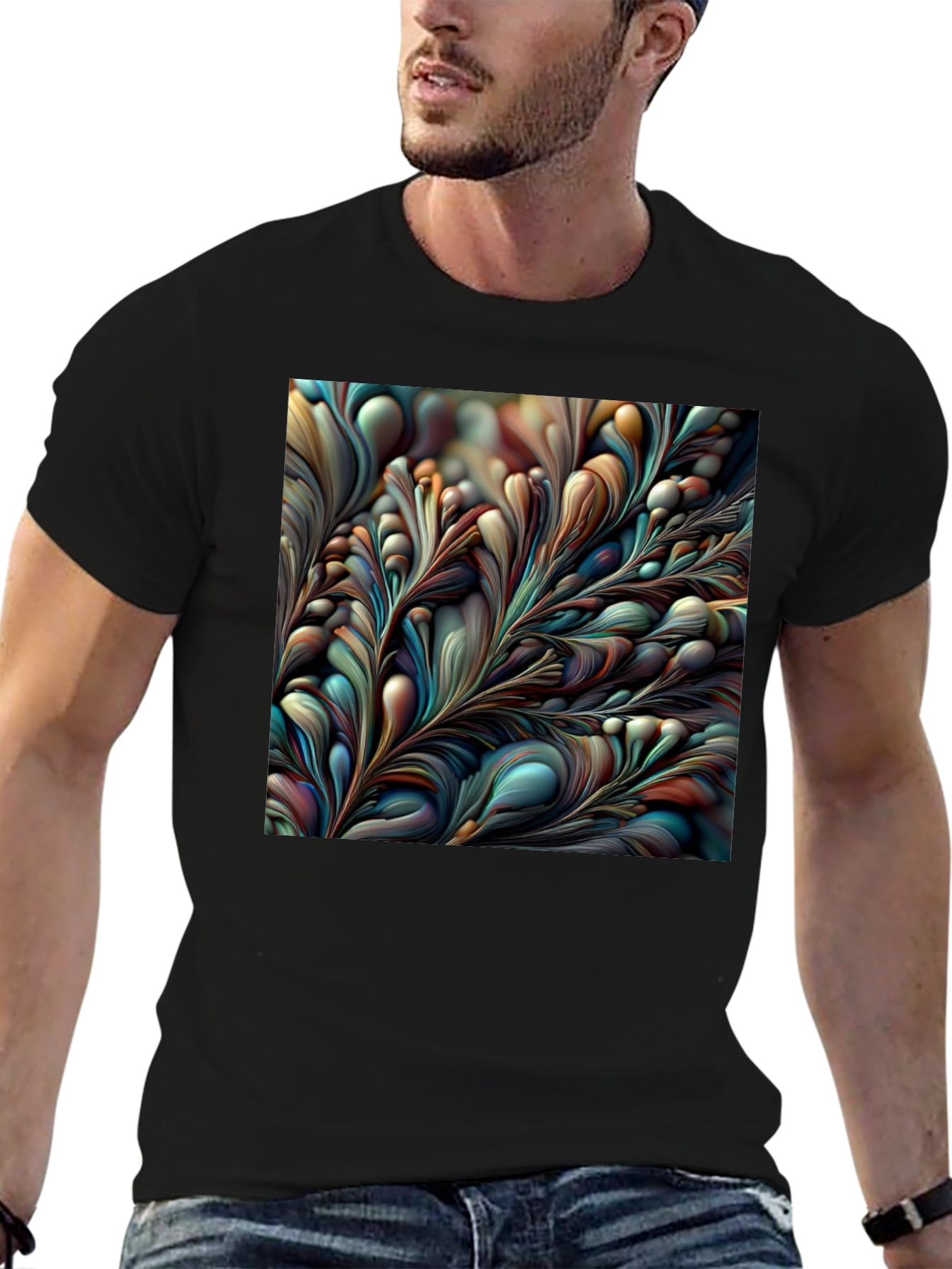 Abstract Floral Graphic Tee - Modern Art Shirt