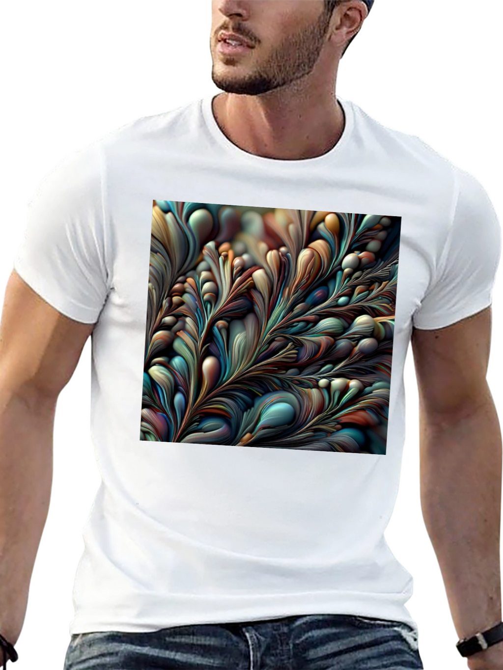 Abstract Floral Graphic Tee - Modern Art Shirt