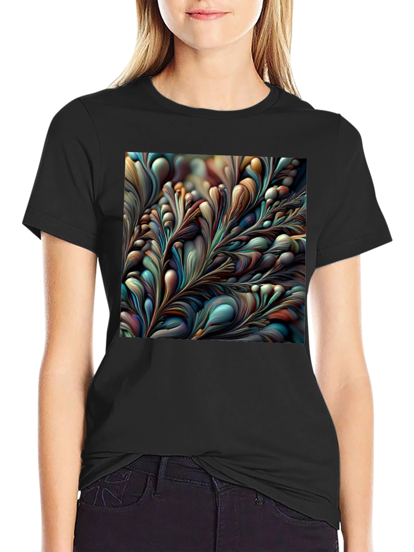 Abstract Floral Graphic Tee - Modern Art Shirt