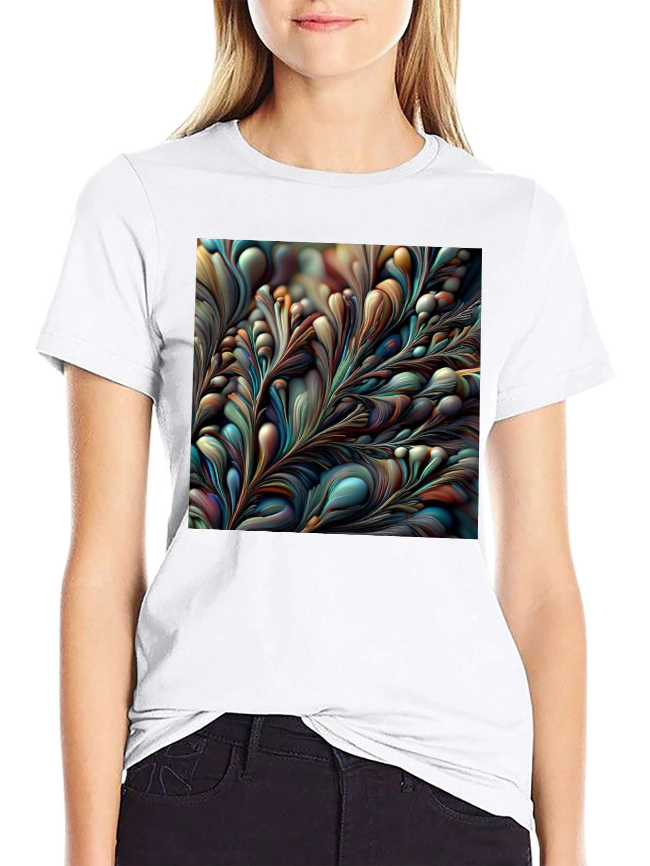 Abstract Floral Graphic Tee - Modern Art Shirt