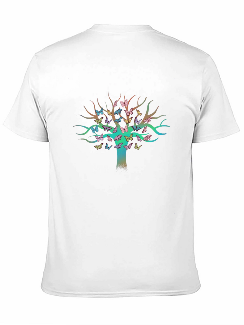 Butterfly Tree Graphic Tee - Stylish Mens Black T-Shirt