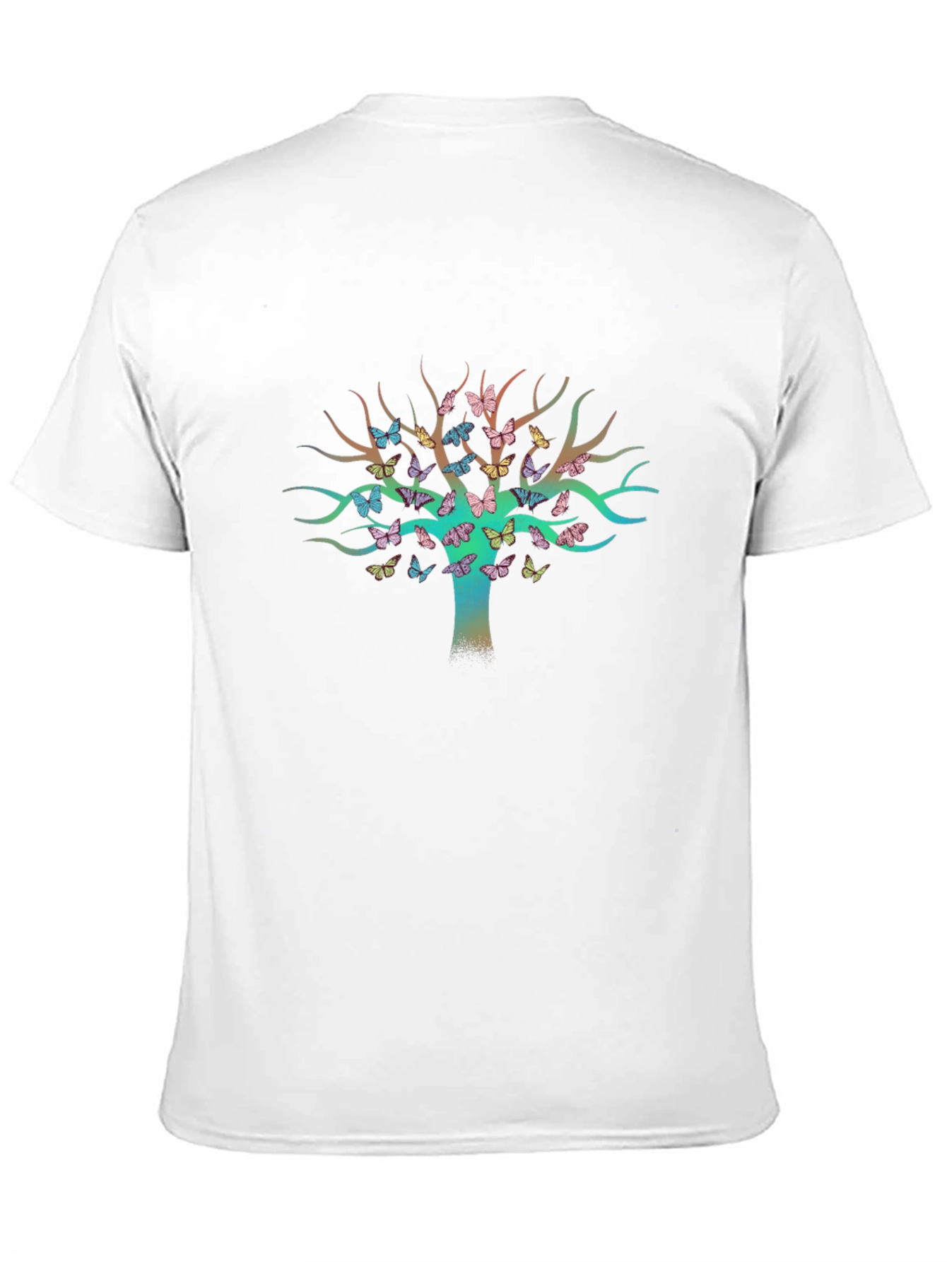 Butterfly Tree Graphic Tee - Stylish Mens Black T-Shirt