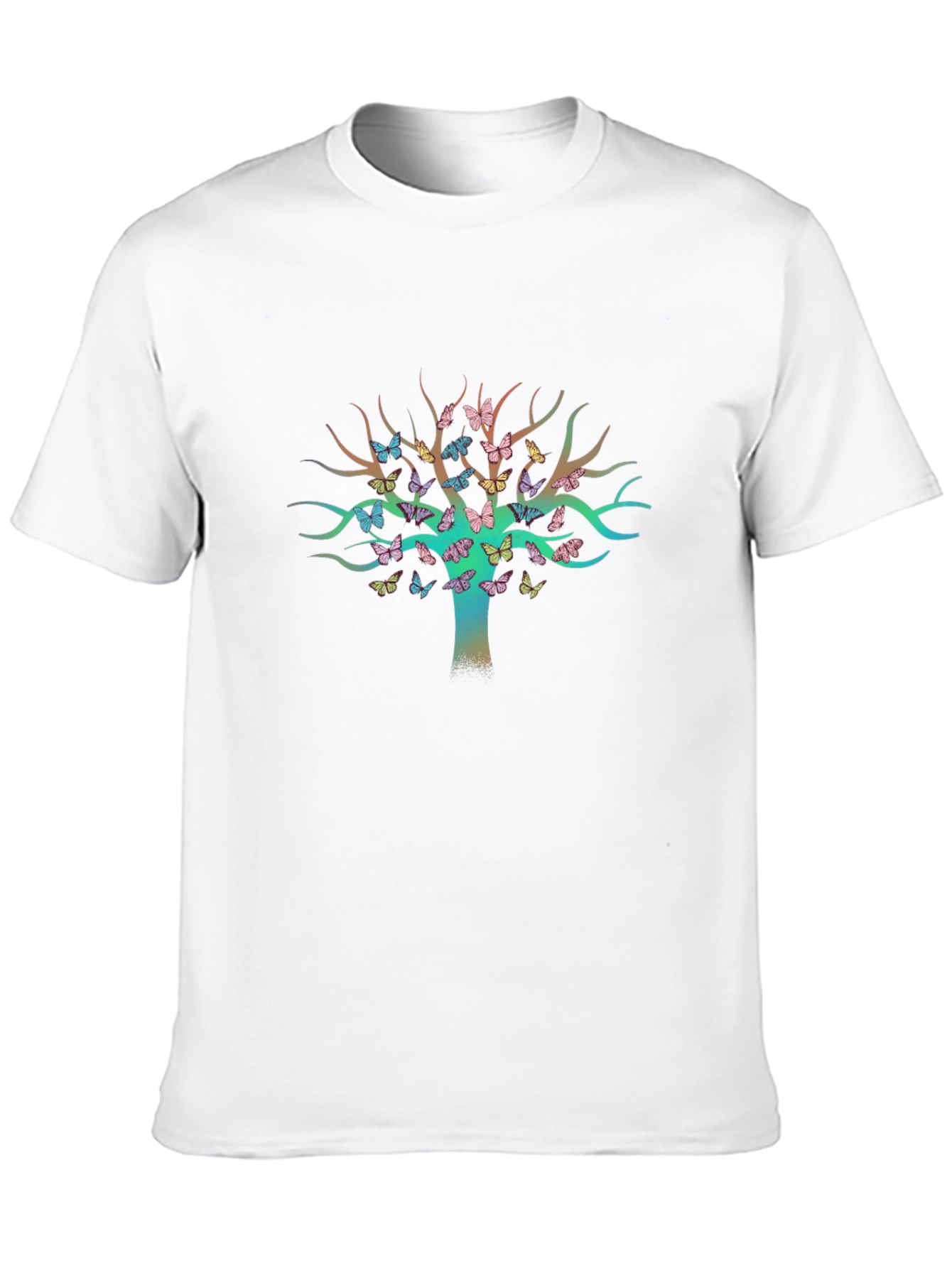 Butterfly Tree Graphic Tee - Stylish Mens Black T-Shirt