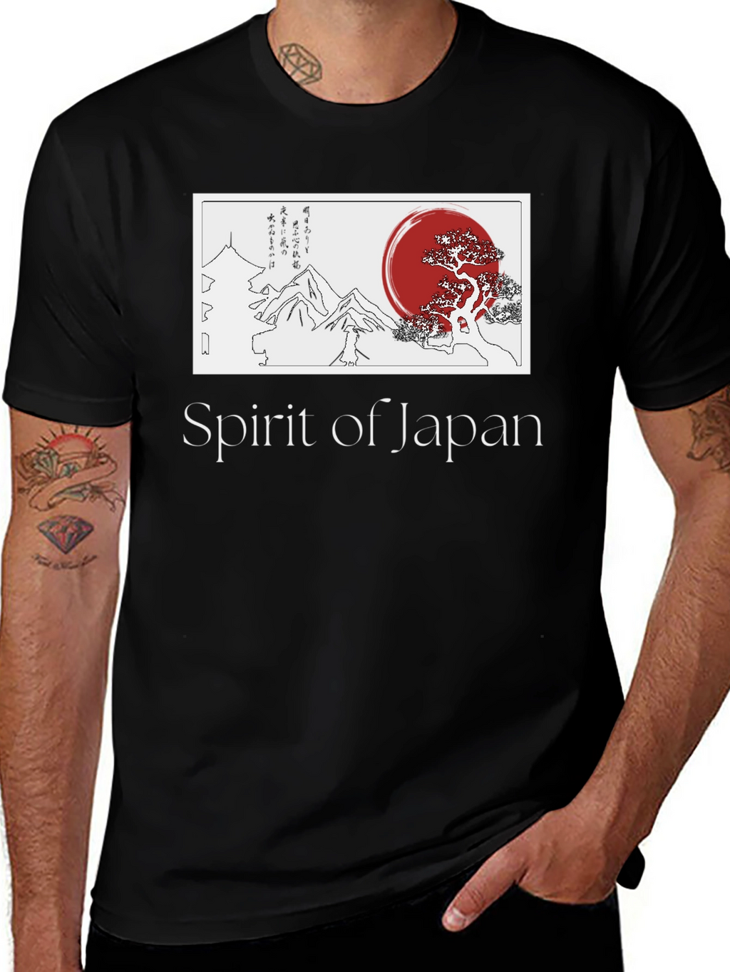 Spirit of Japan Graphic T-Shirt - Black
