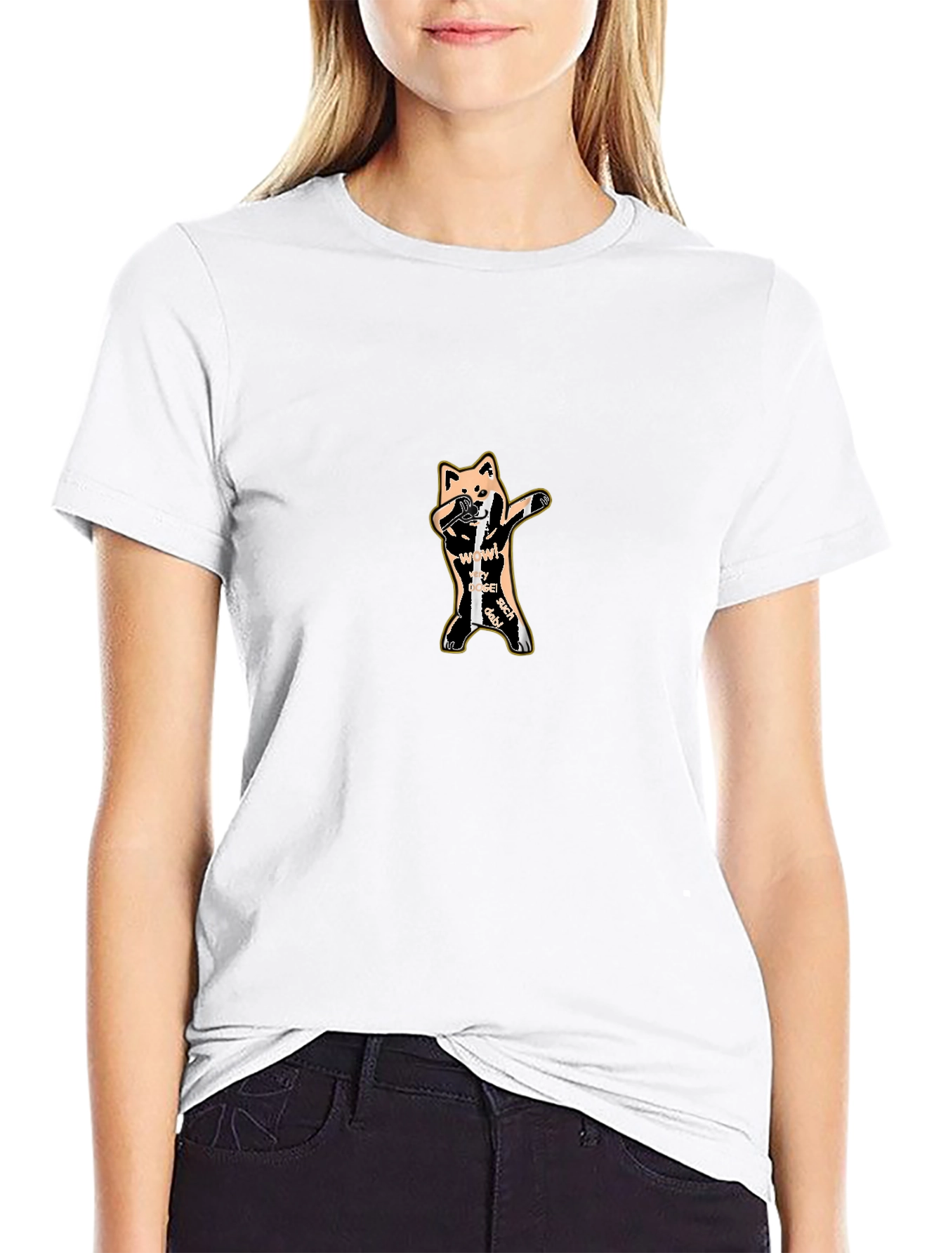 Dabbing Doge Graphic Tee - Black
