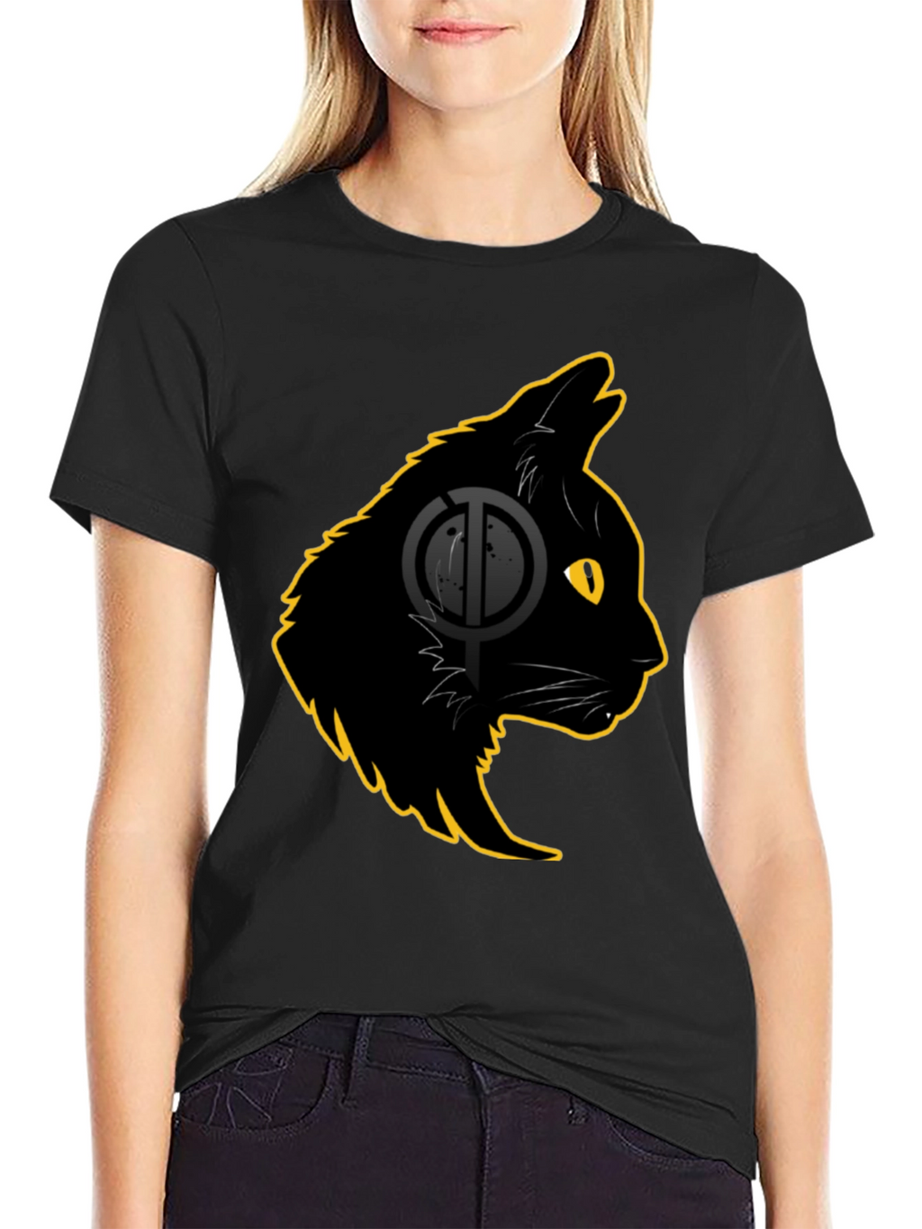 Black Cat Graphic T-Shirt - Stylish Cat Lover Tee
