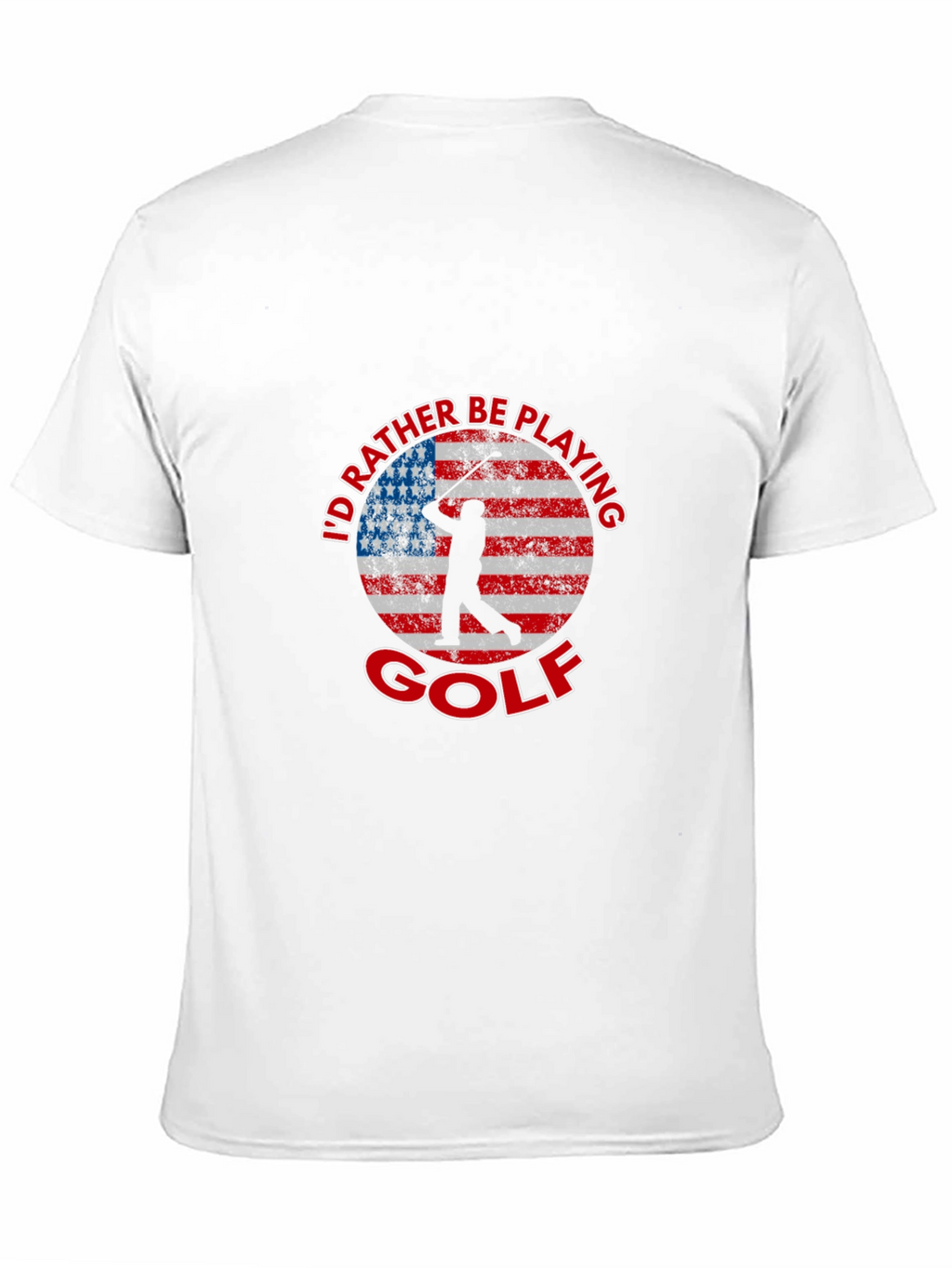 Id Rather Be Playing Golf American Flag T-Shirt